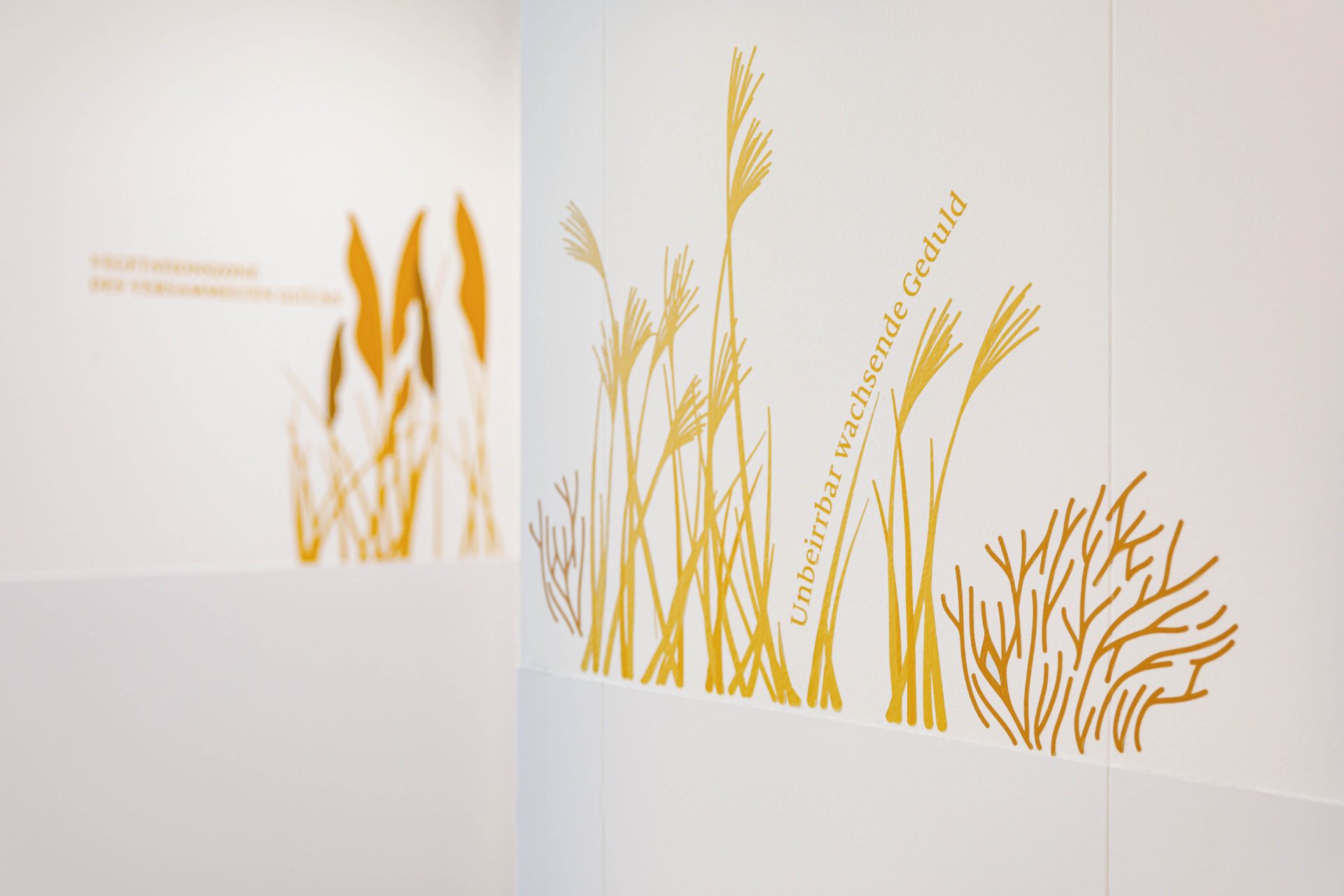 Detail wall illustration with dune grass 