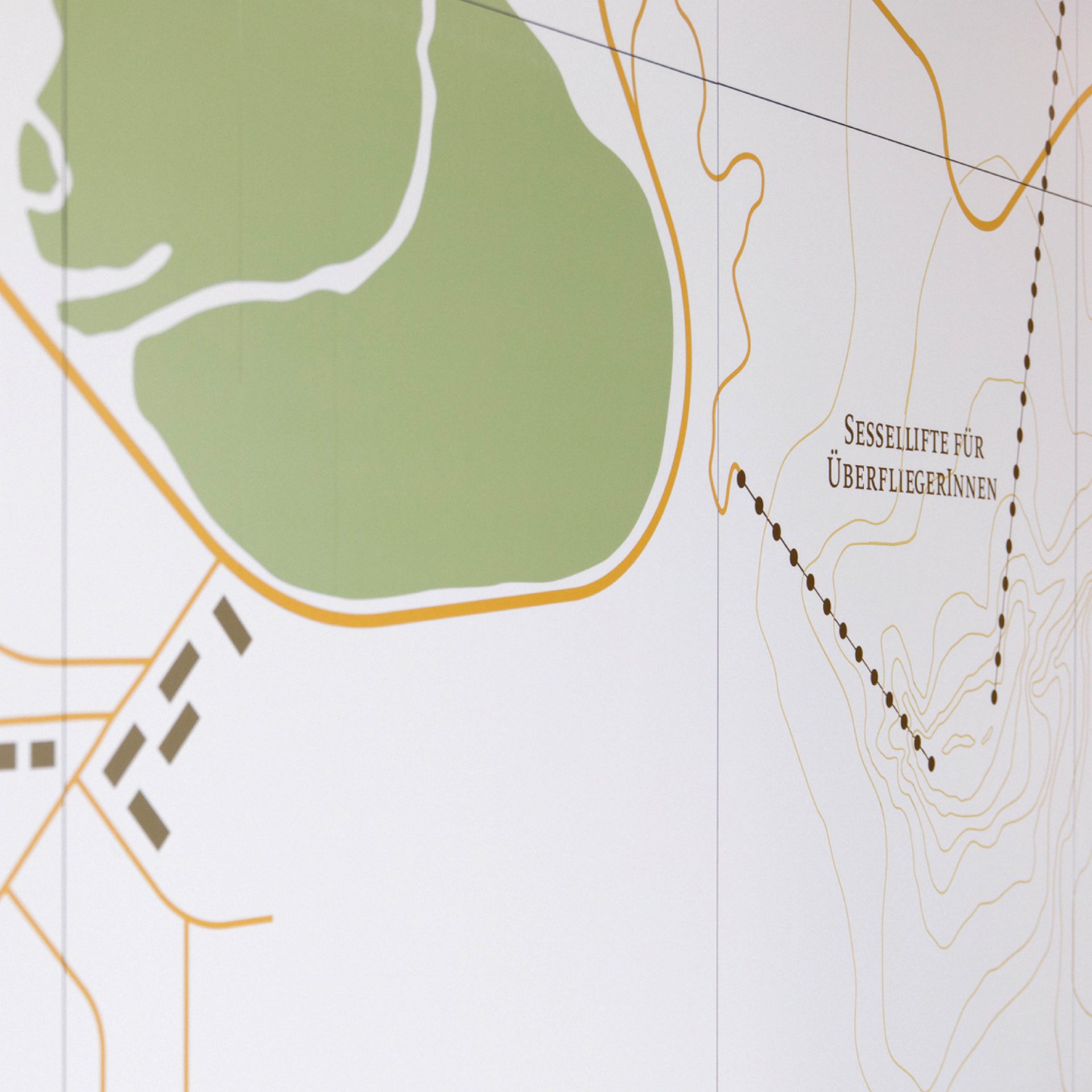 Detail illustration and text to symbolize the high achiever chairlift
