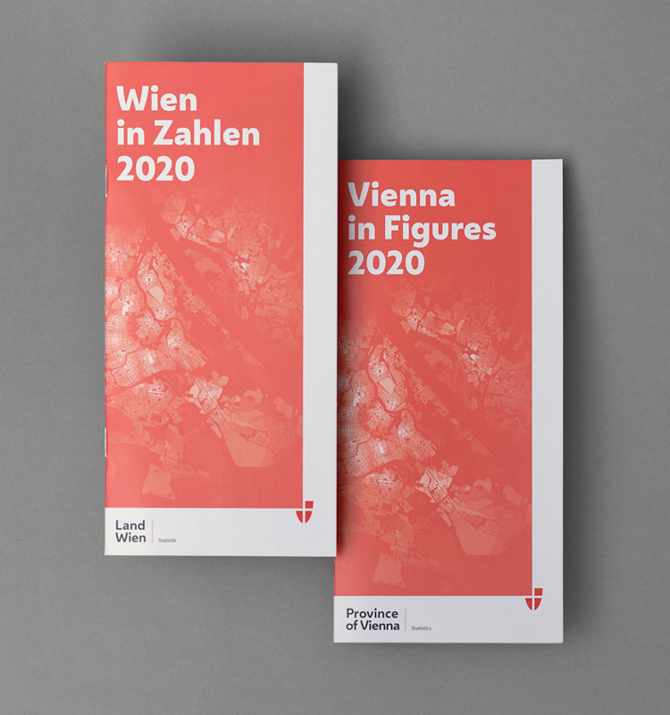 Broschüren Wien in Zahlen 2020 aufgereiht