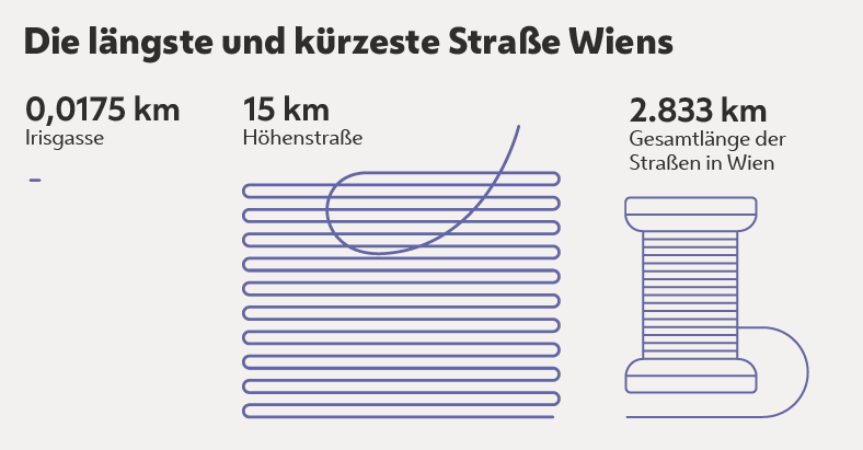 Inforgrafik zu Straßenlängen in Wien